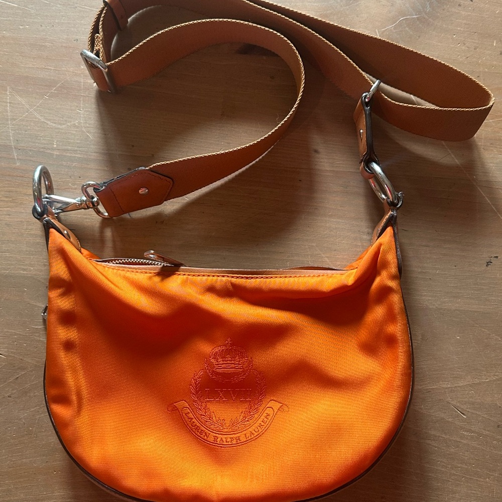 Ralph Lauren Orange Crossbody Hobo Bag